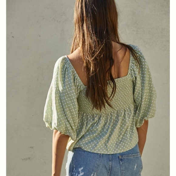 Nwt. Woven Rayon Polka Dot Print Square neck by togther - Picture 3 of 4